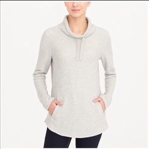 SOLD J Crew waffle funnel neck gray sweatshirt